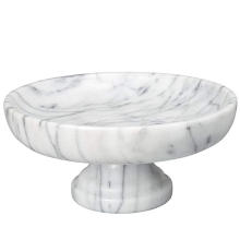Creative Home Marble Fruit Bowl on Pedestal 10" x 10", White
